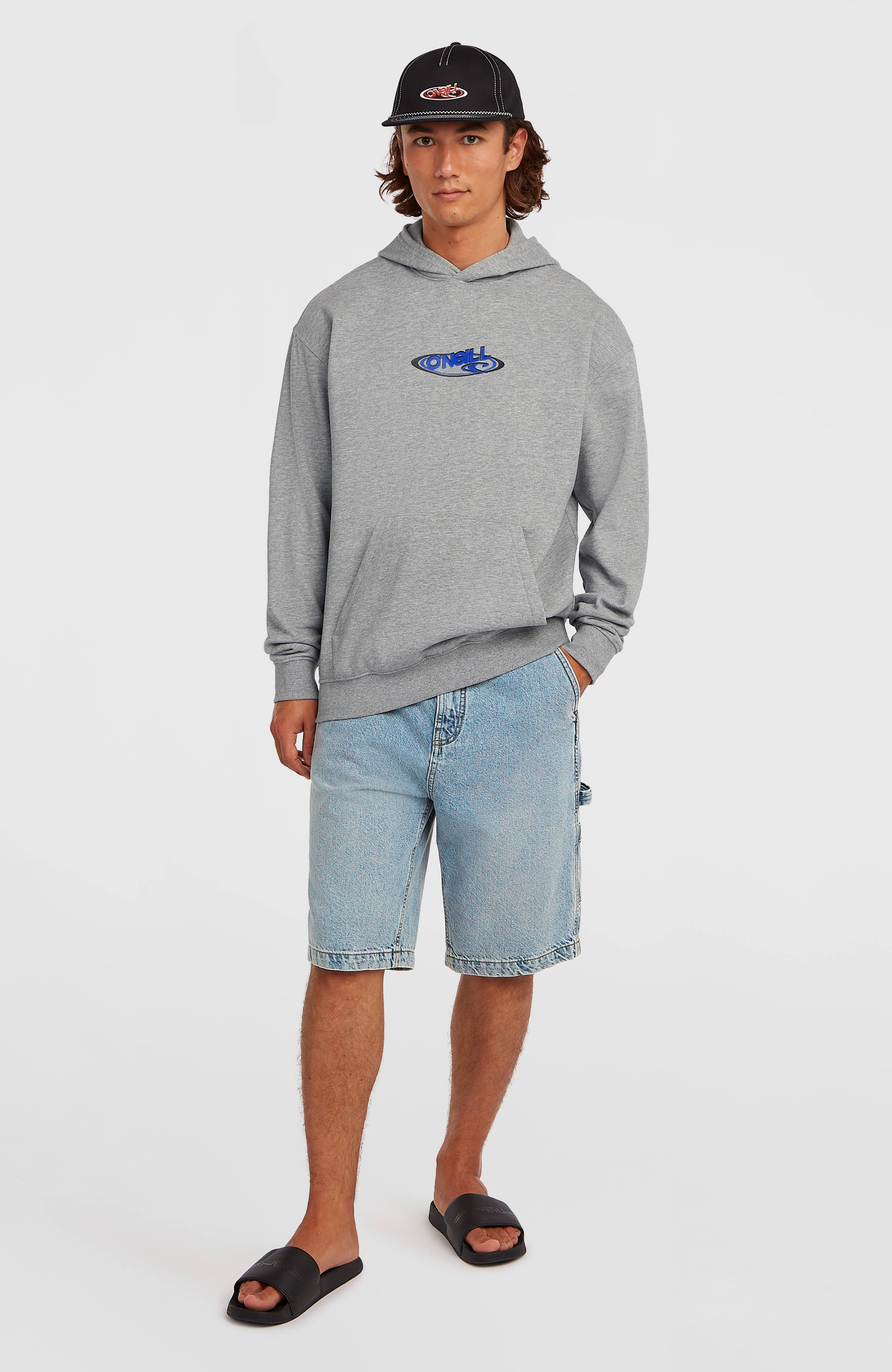 Essentials 90s Logo Hoodie Men - Silver Melee