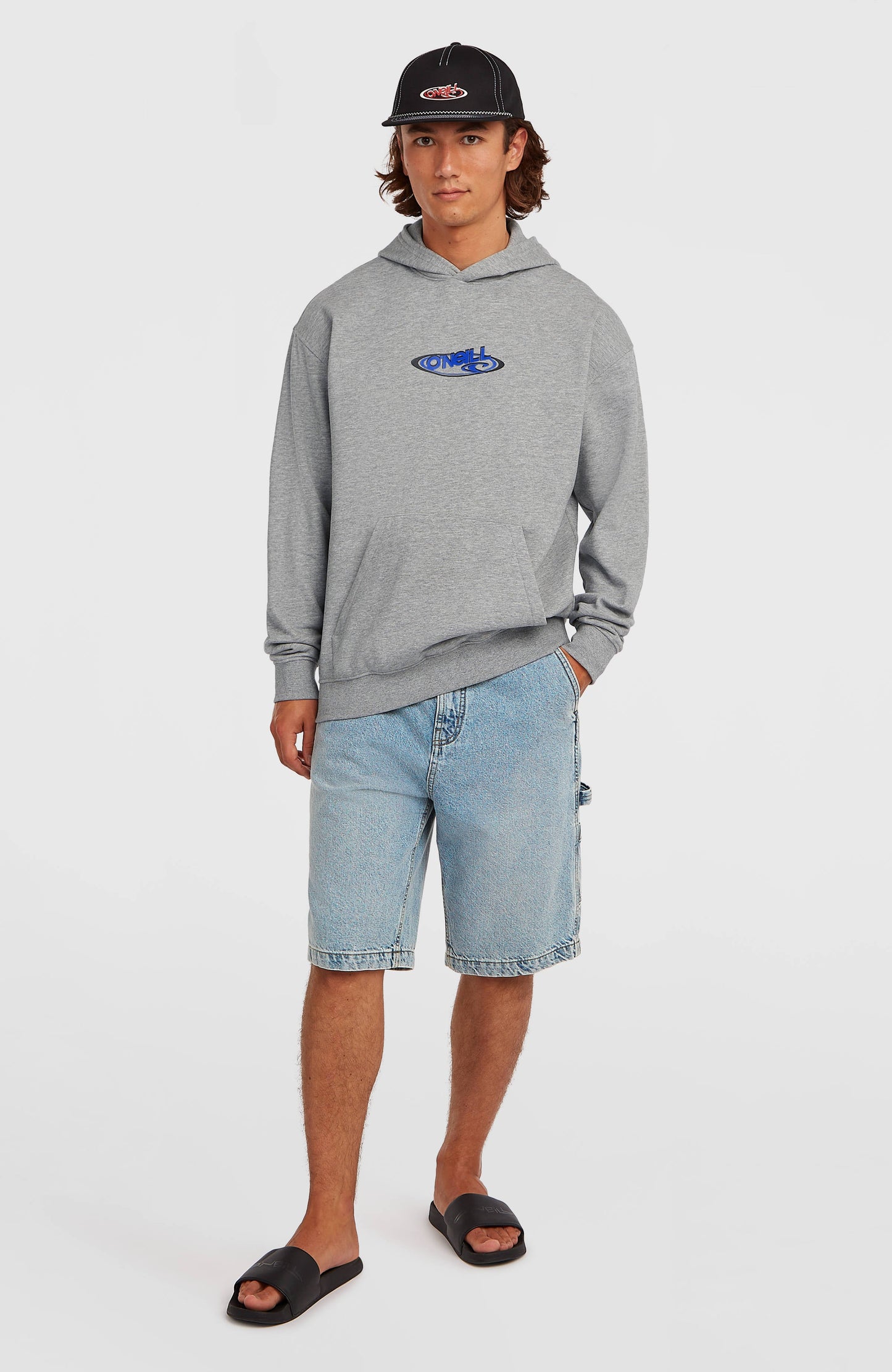 Essentials 90s Logo Hoodie Men - Silver Melee
