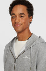 Small Logo Full-Zip Hoodie Men - Silver Melee