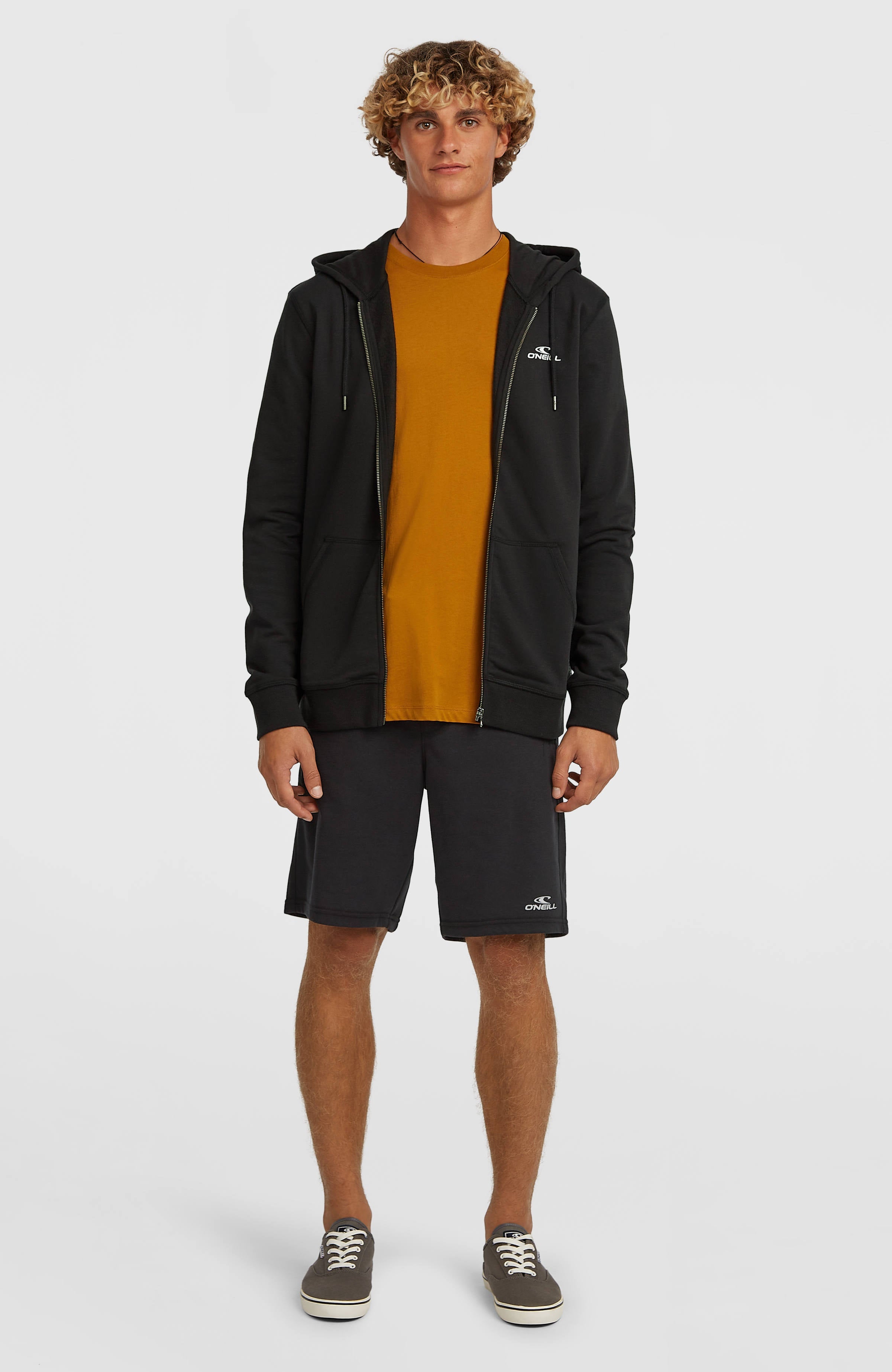 Small Logo Full-Zip Hoodie Men - Black Out
