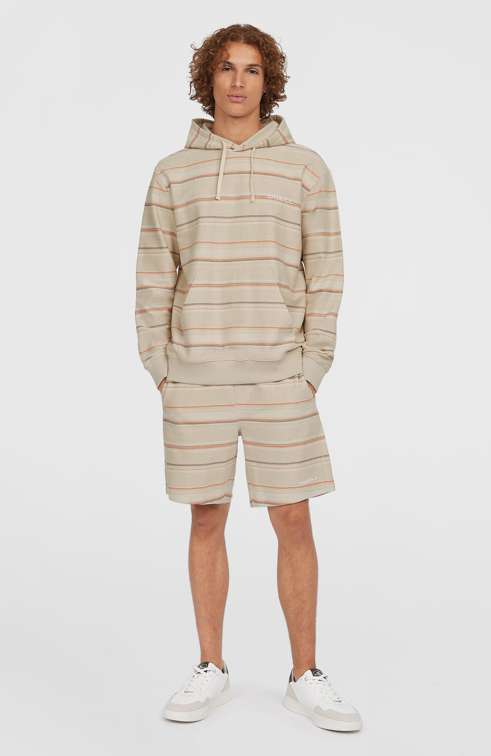 Bavaro Hoodie Men - Beige/Orange Bavaro Stripe