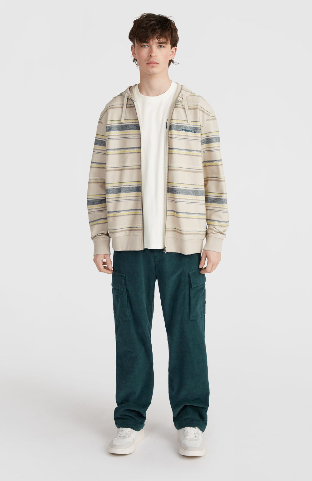 Bavaro Full-Zip Hoodie Men - Grey Vintage Stripe