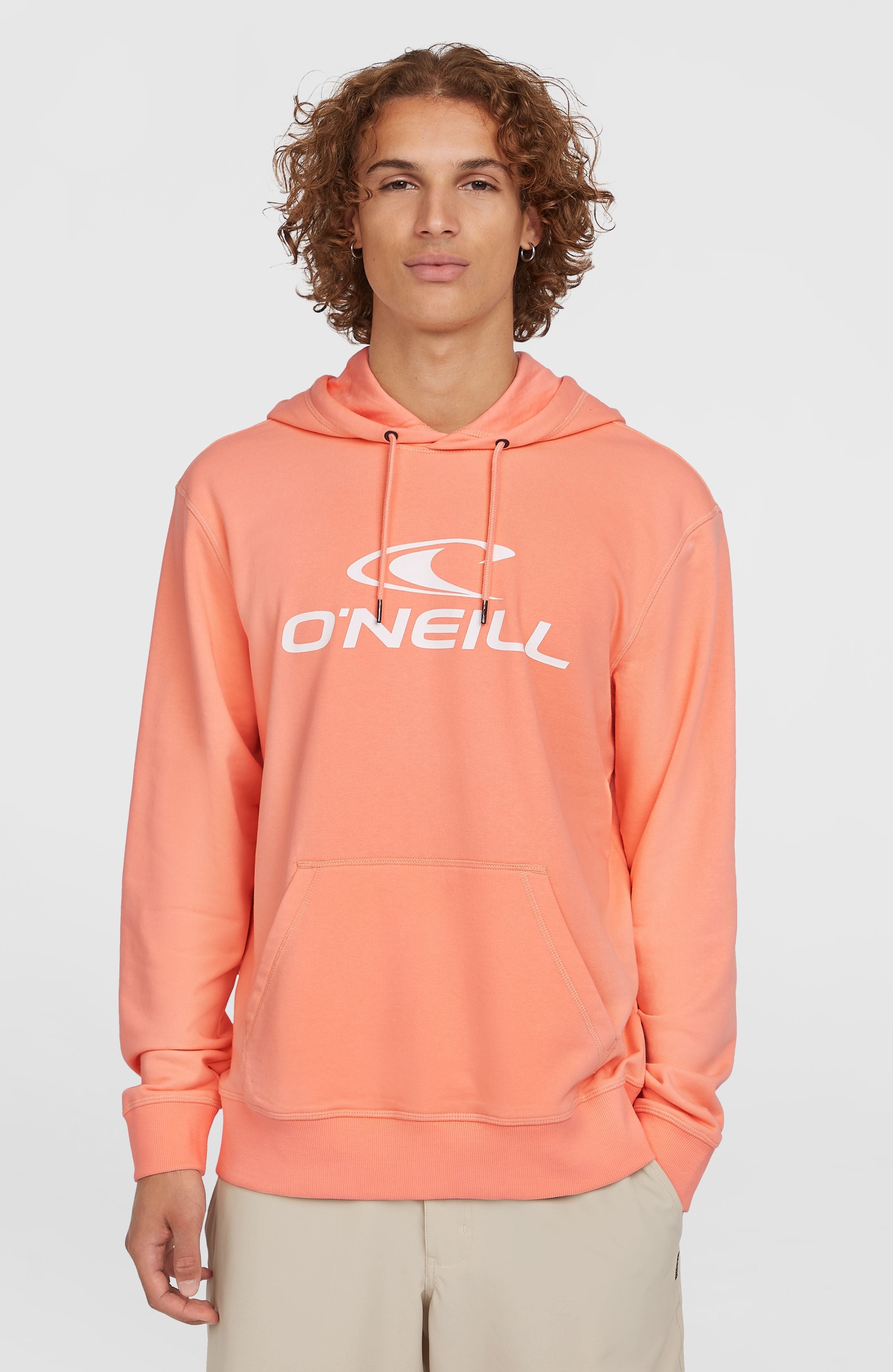 Logo Hoodie Men - Coral Pop