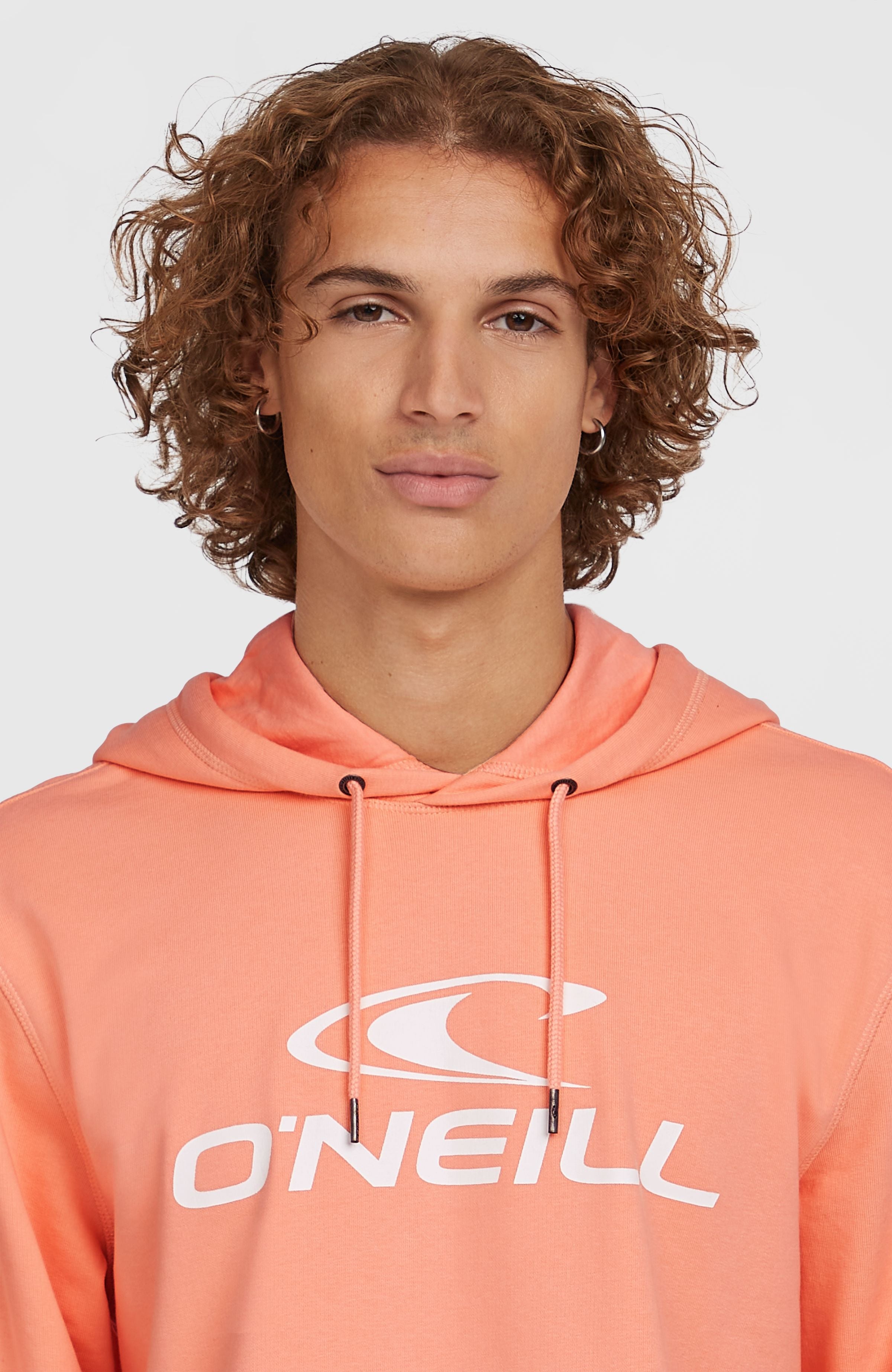 Logo Hoodie Men - Coral Pop