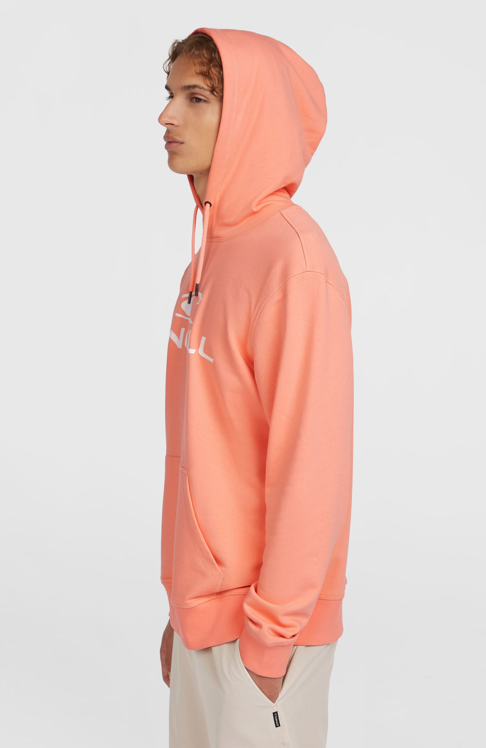 Logo Hoodie Men - Coral Pop