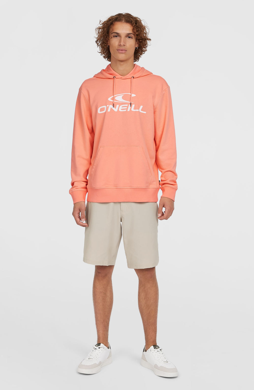 Logo Hoodie Men - Coral Pop