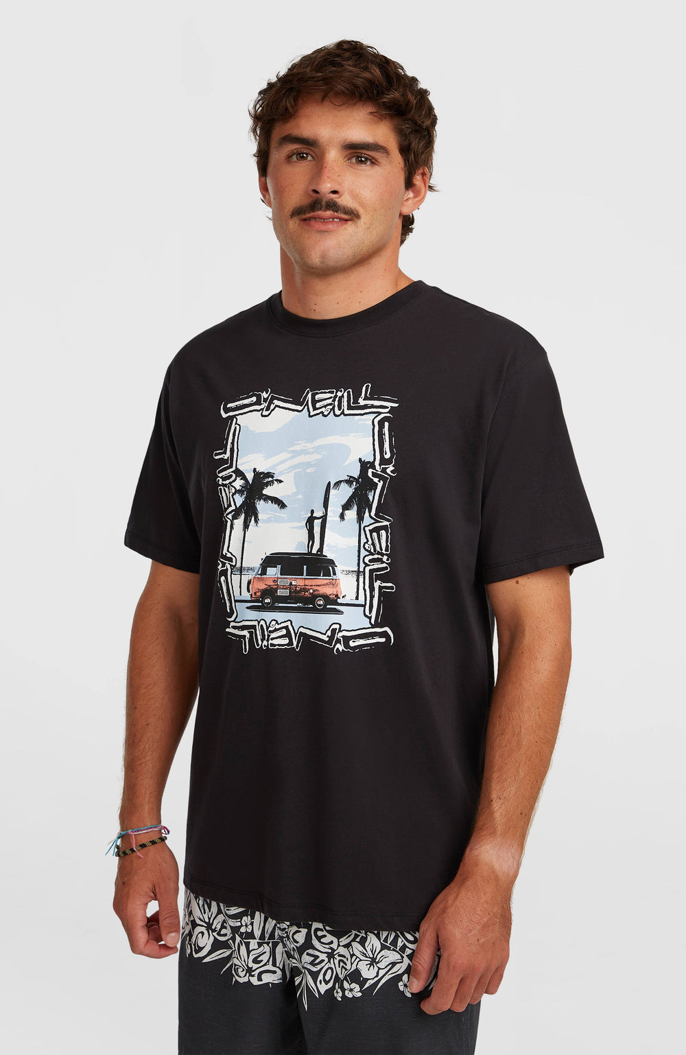 Photo Front Print T-Shirt Men - Black Out