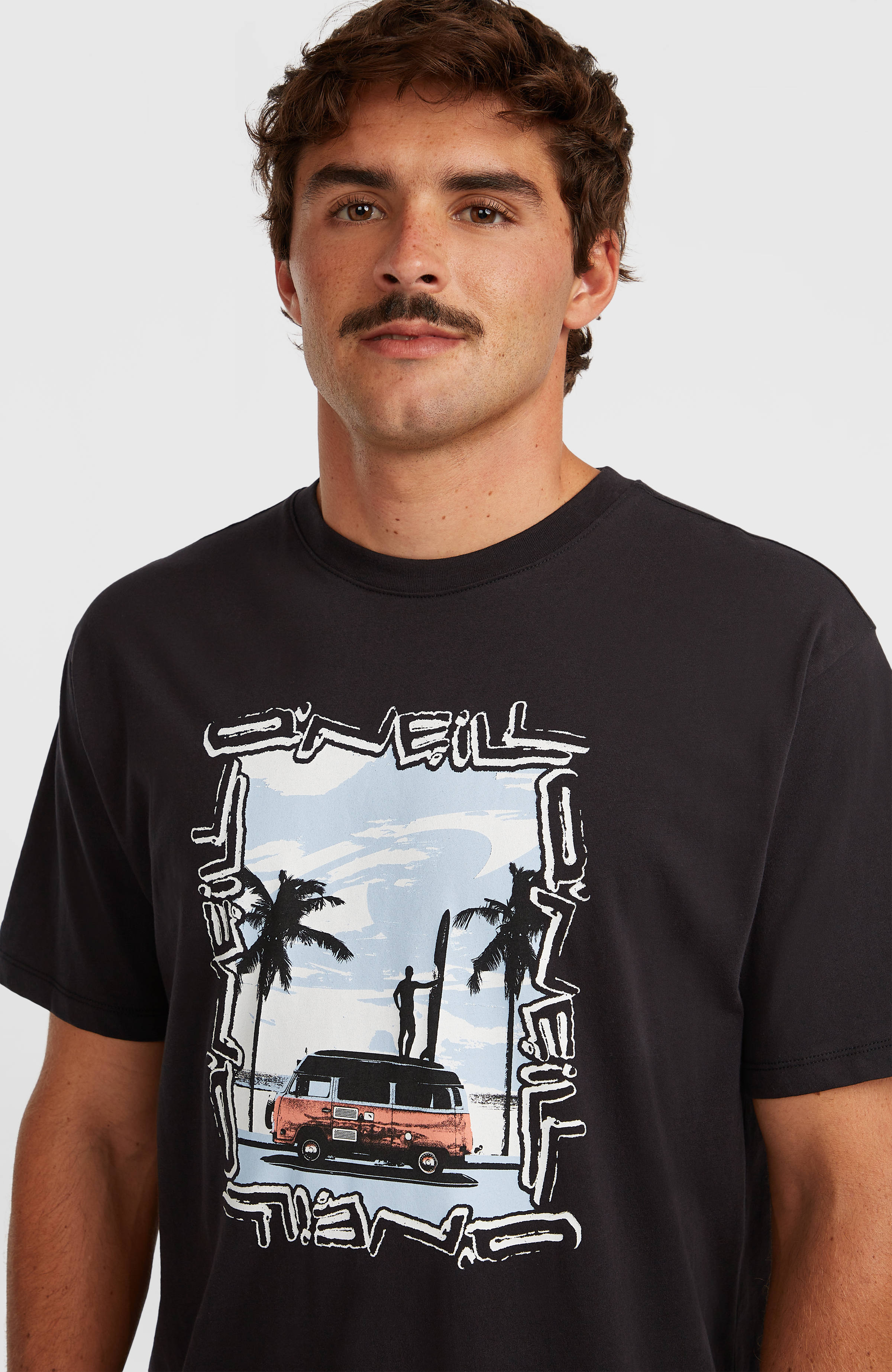 Photo Front Print T-Shirt Men - Black Out