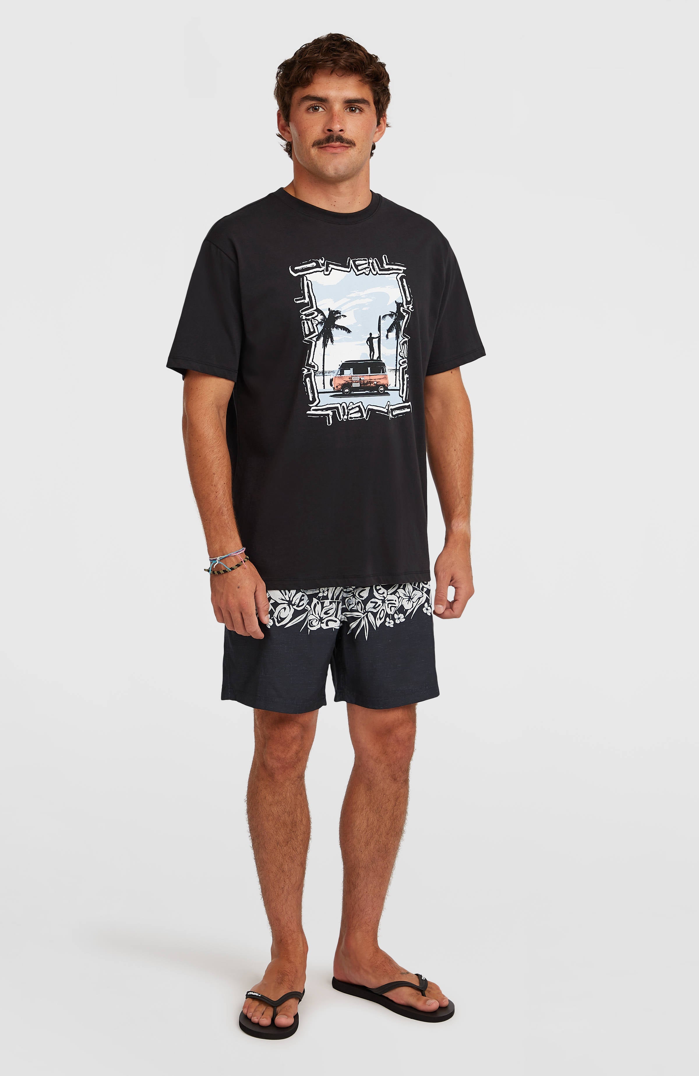 Photo Front Print T-Shirt Men - Black Out