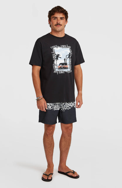 Photo Front Print T-Shirt Men - Black Out