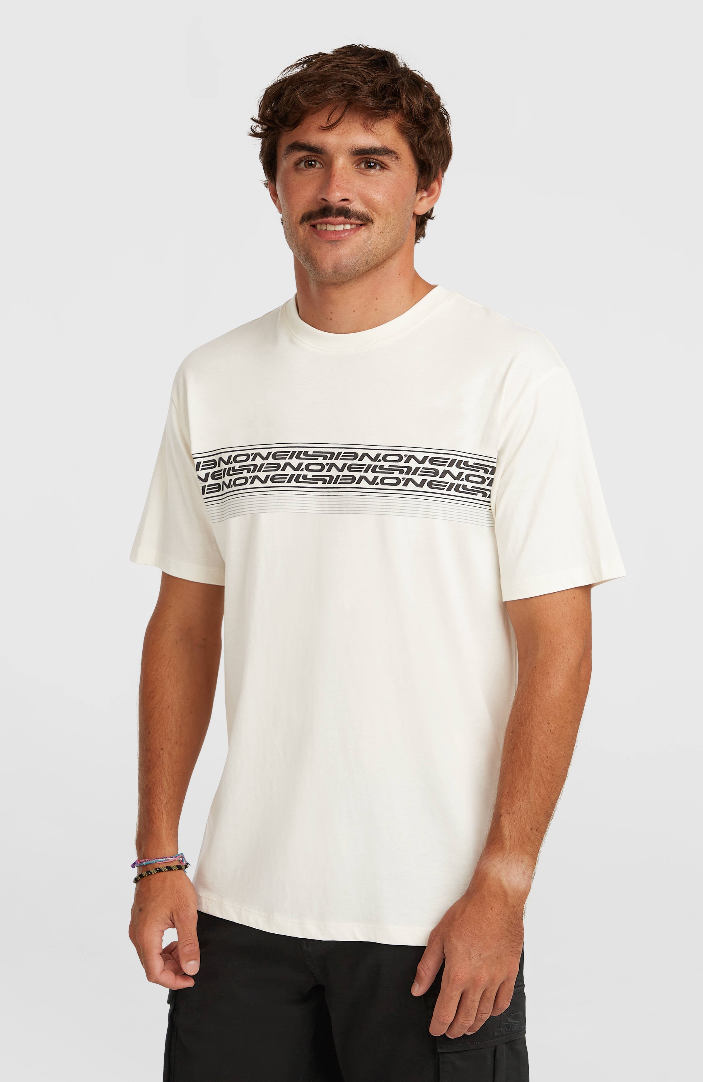 O’Neill Logo Stripe T-Shirt Men - Snow White