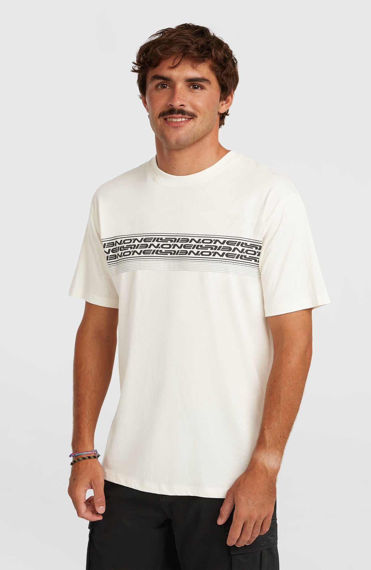 O’Neill Logo Stripe T-Shirt Men - Snow White