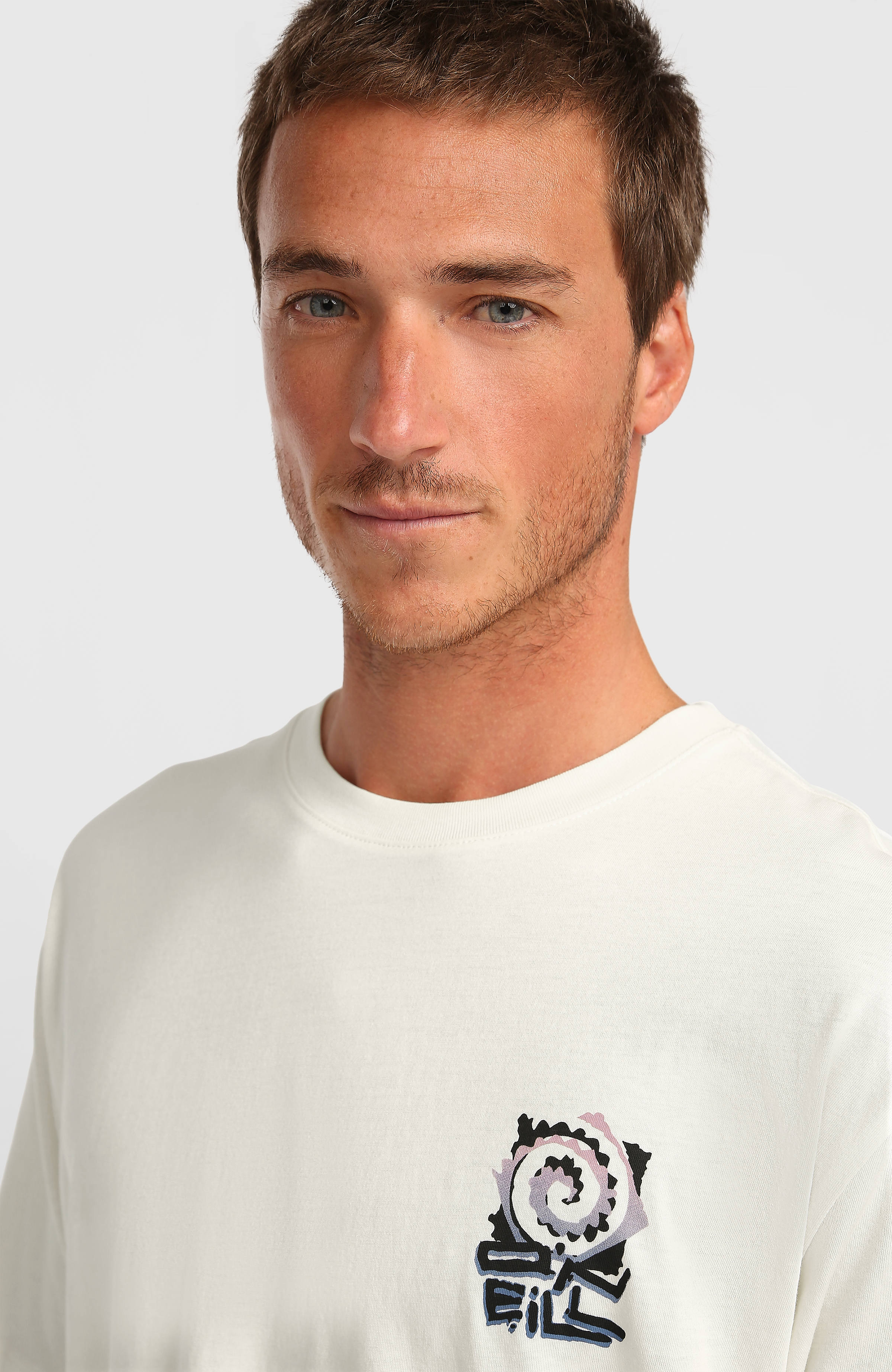 Chest Print T-Shirt Men - Snow White