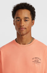 Melange Chest Print T-Shirt Men - Funky Peach