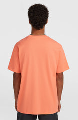 Melange Chest Print T-Shirt Men - Funky Peach