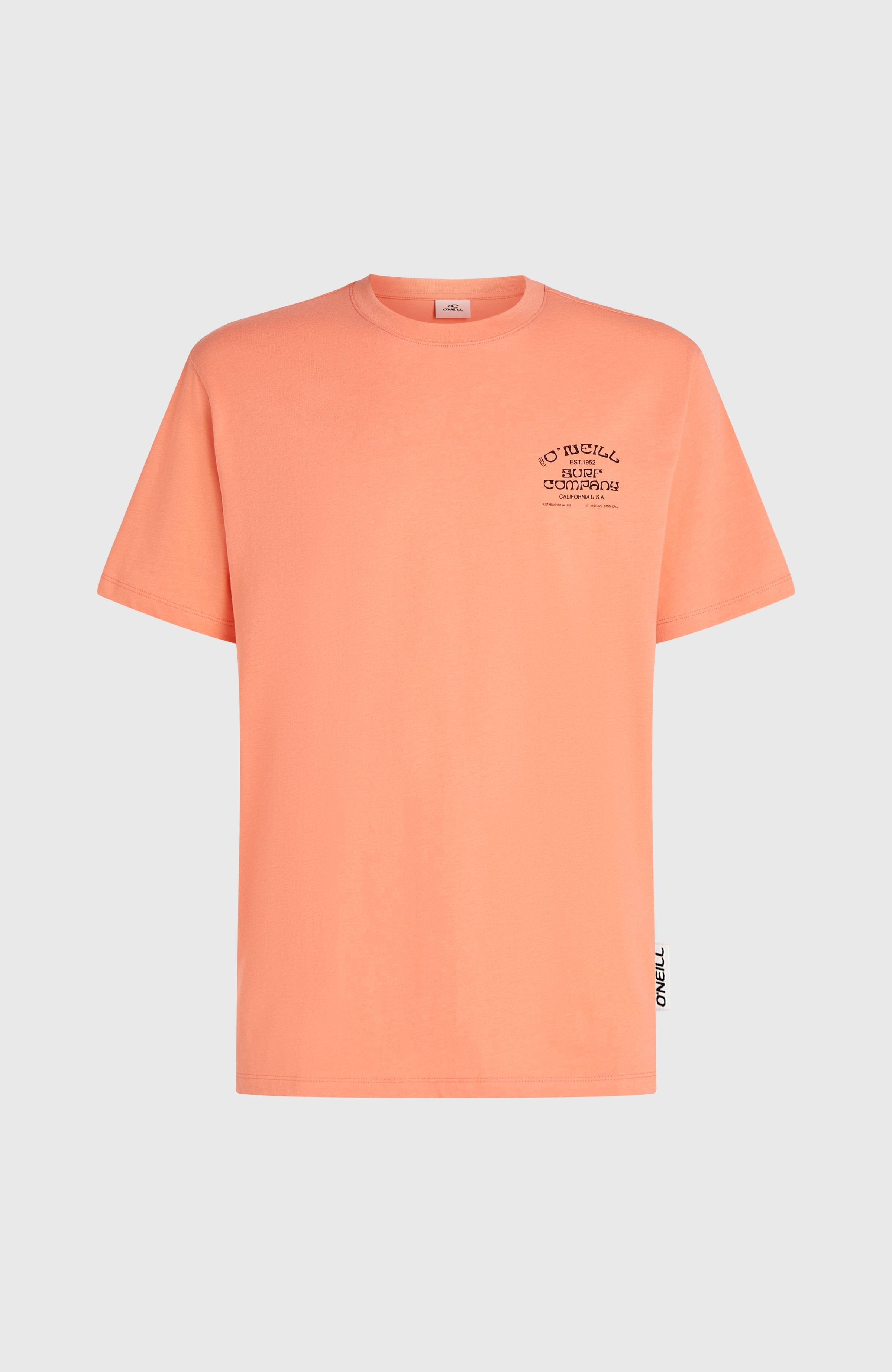 Melange Chest Print T-Shirt Men - Funky Peach