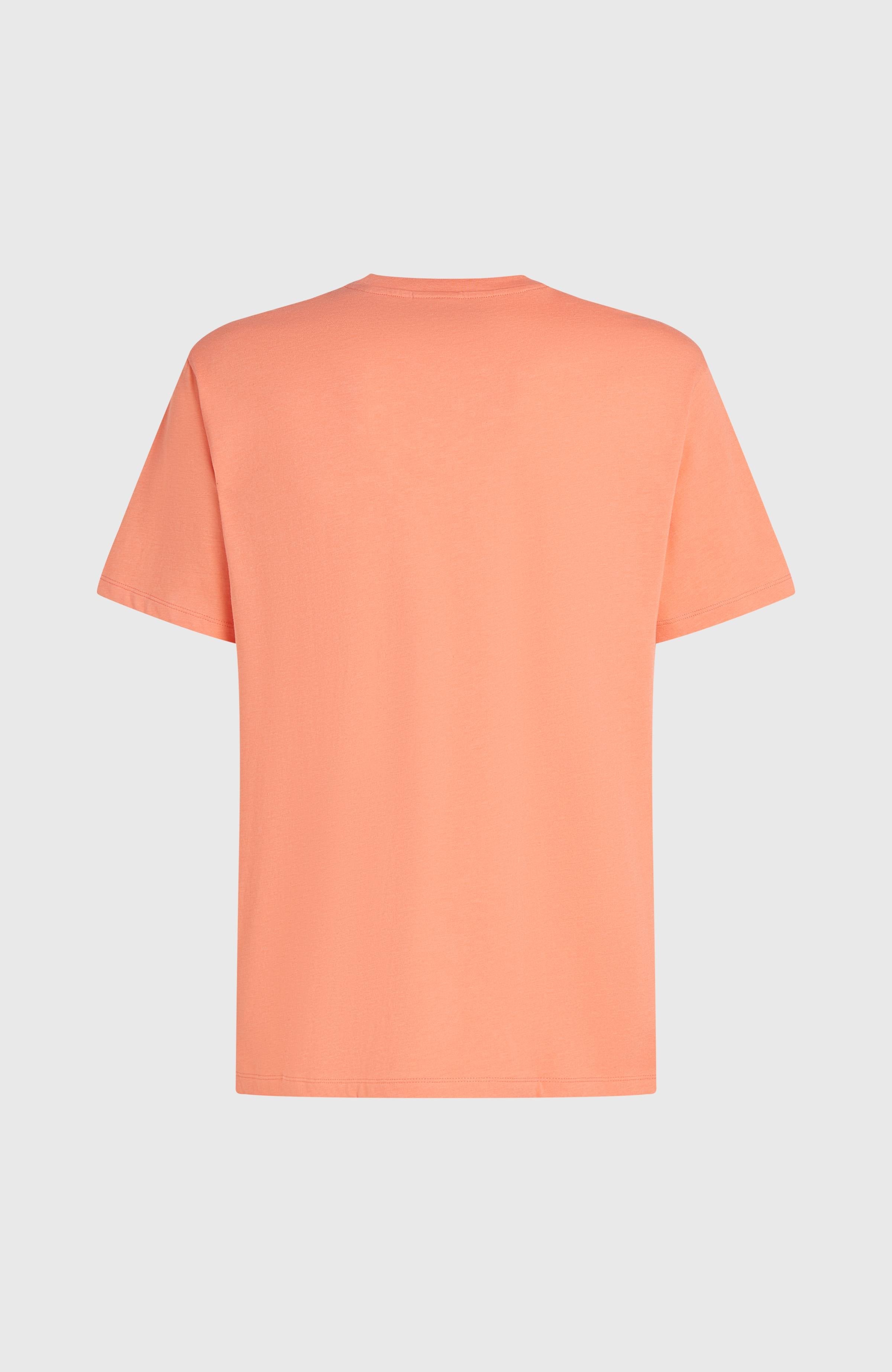 Melange Chest Print T-Shirt Men - Funky Peach