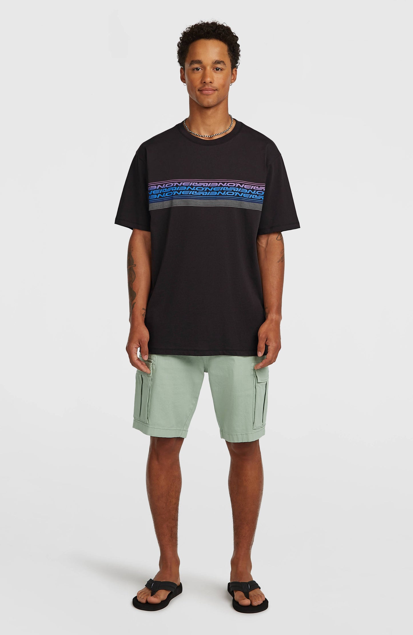 O’Neill Logo Stripe T-Shirt Men - Black Out