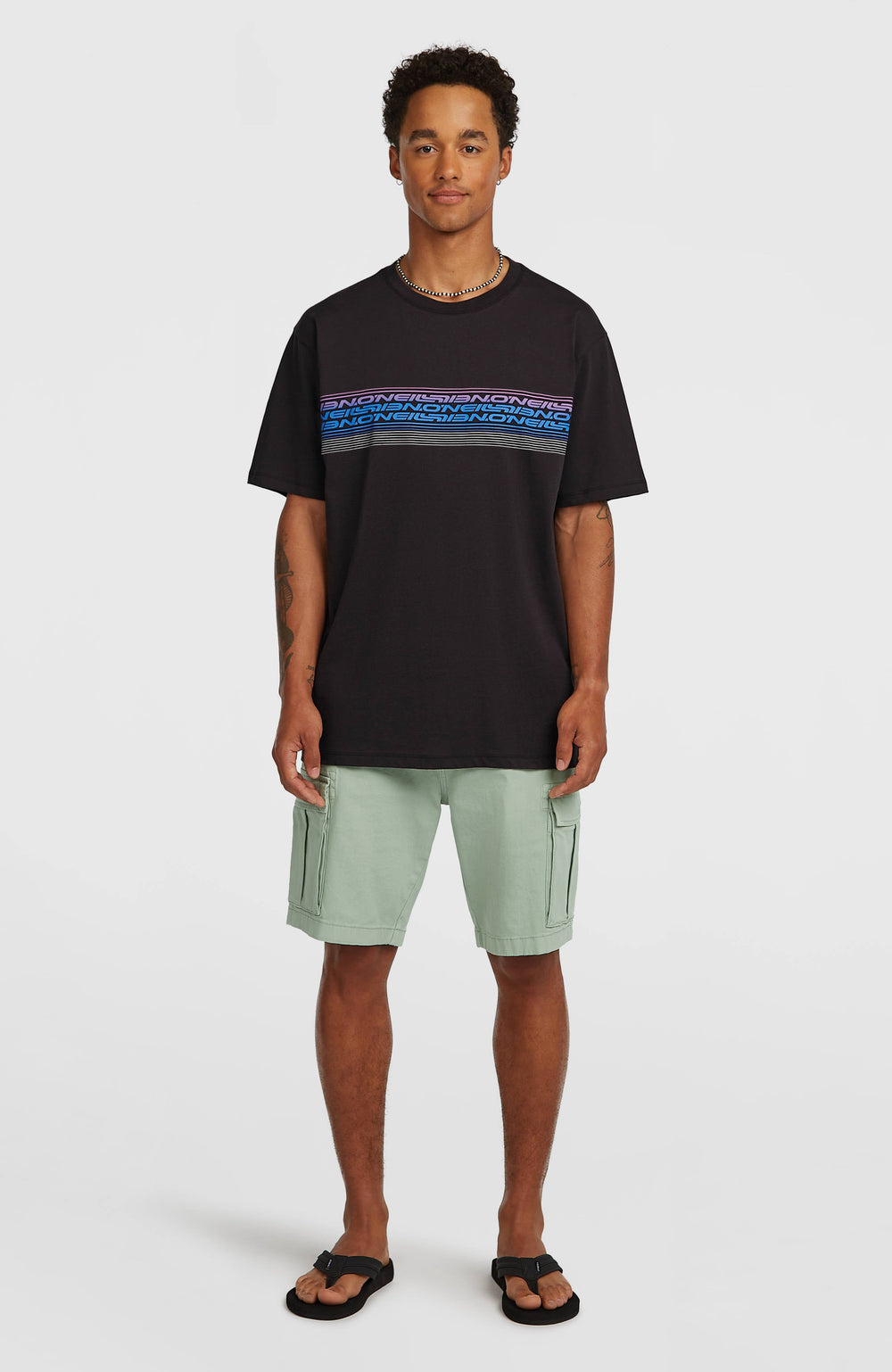 O’Neill Logo Stripe T-Shirt Men - Black Out