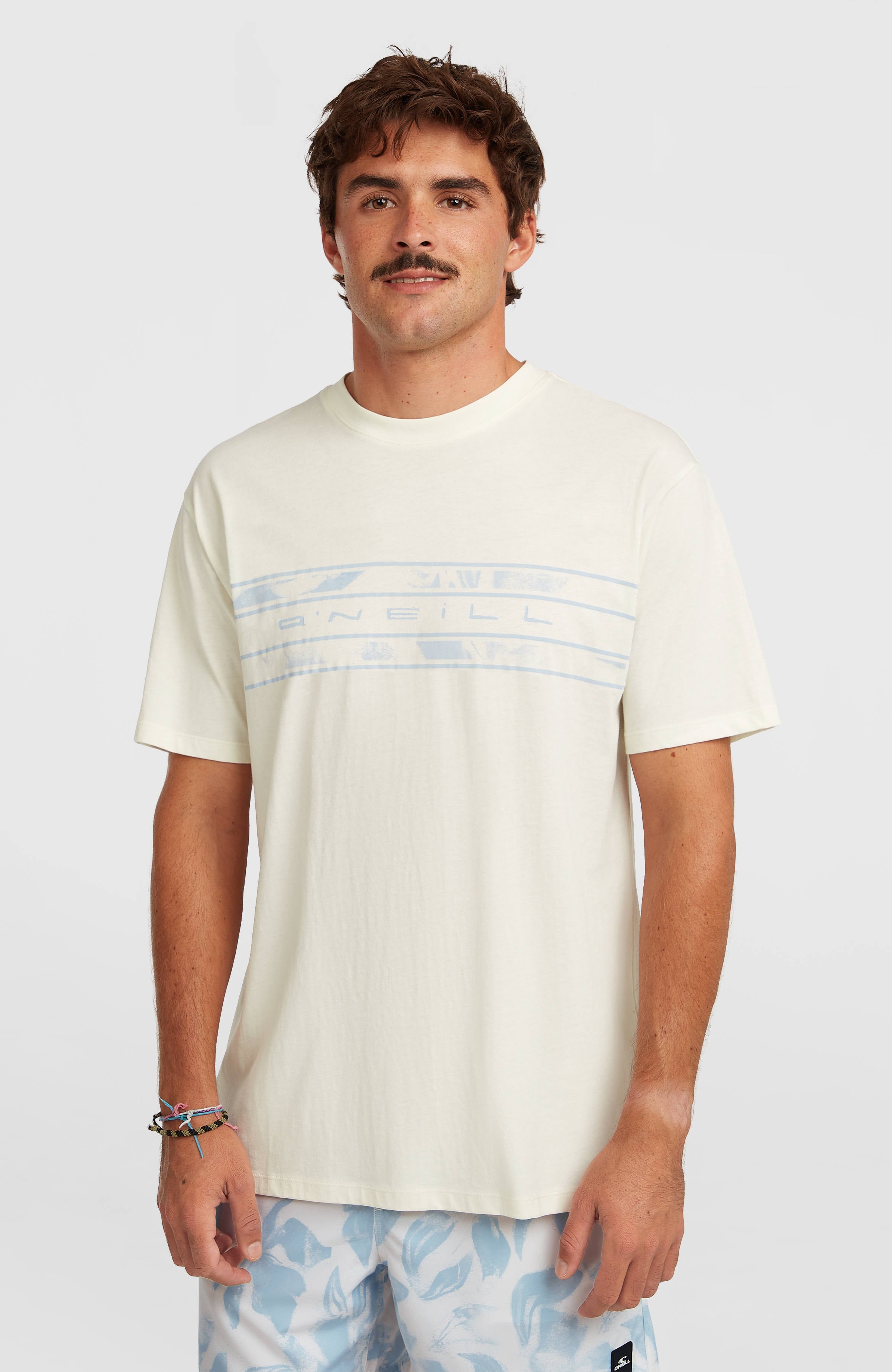 O’Neill Flower Stripe T-Shirt Men - Snow White