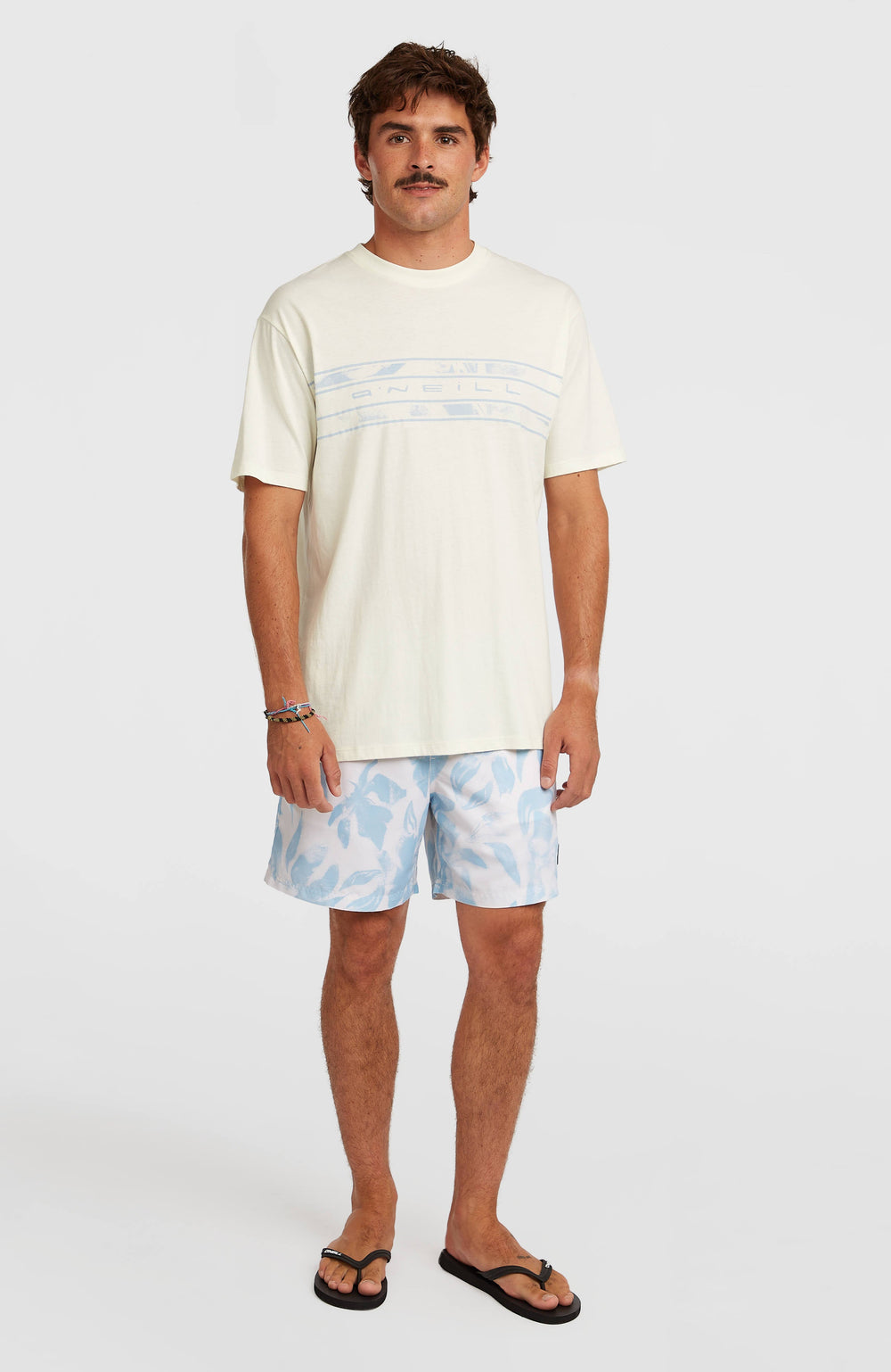 O’Neill Flower Stripe T-Shirt Men - Snow White