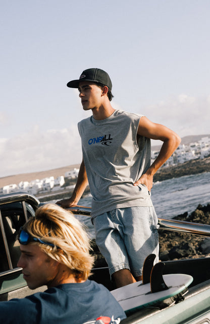 Essentials 90s Graphic Tank Top Men - Silver Melee