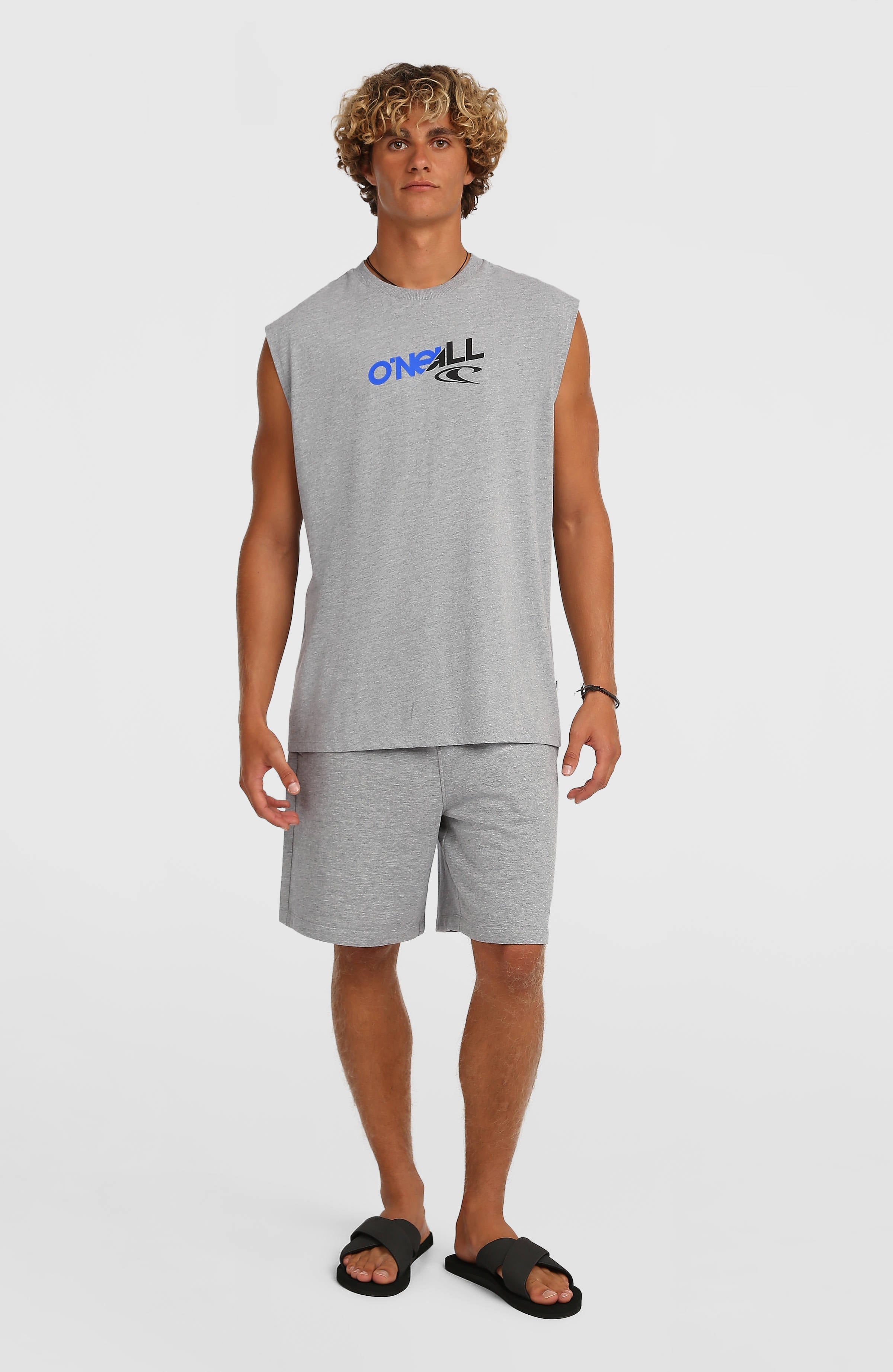 Essentials 90s Graphic Tank Top Men - Silver Melee