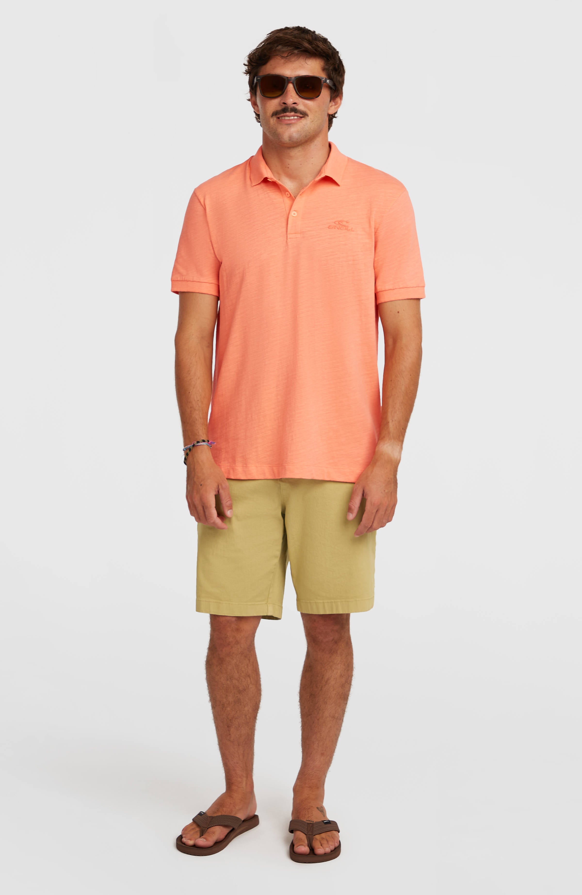 Slub Polo Men - Funky Peach