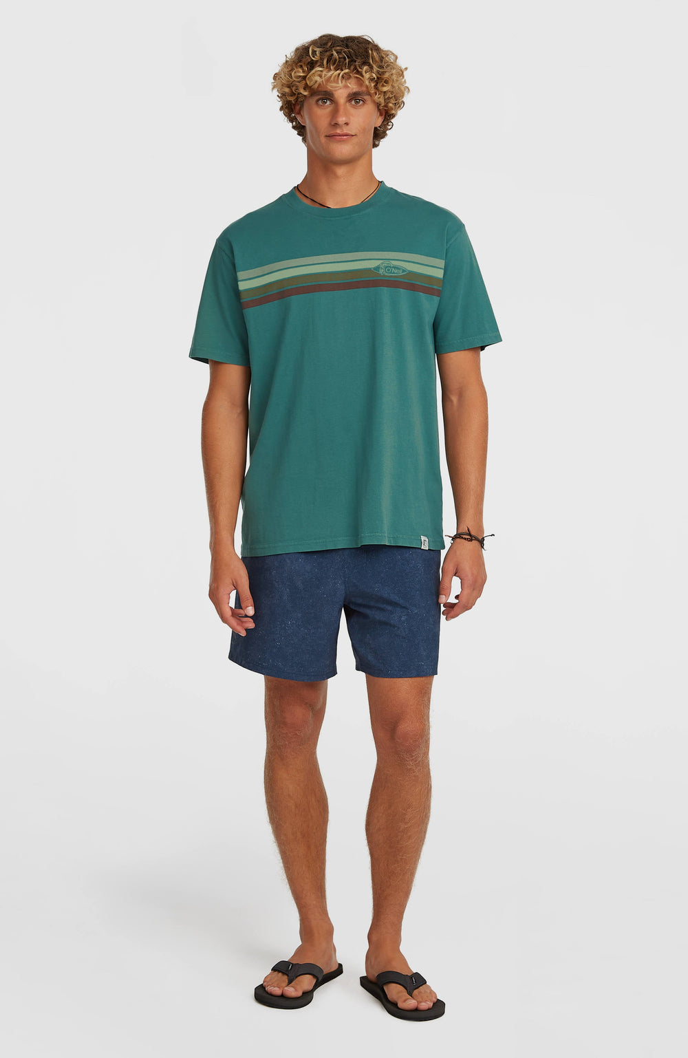 O'Riginals Front-Stripe T-Shirt Men - Botanical Heat