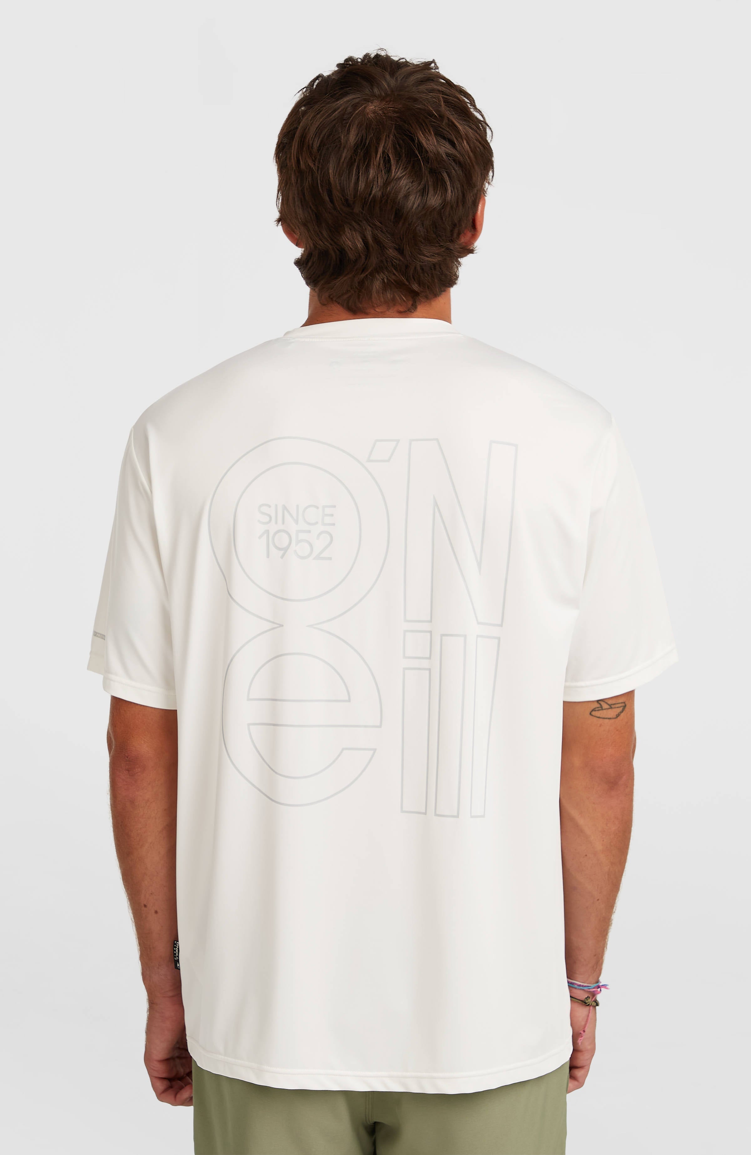 O'Neill Hybrid UPF 50+ Polygiene Back-Print T-Shirt Men - Snow White