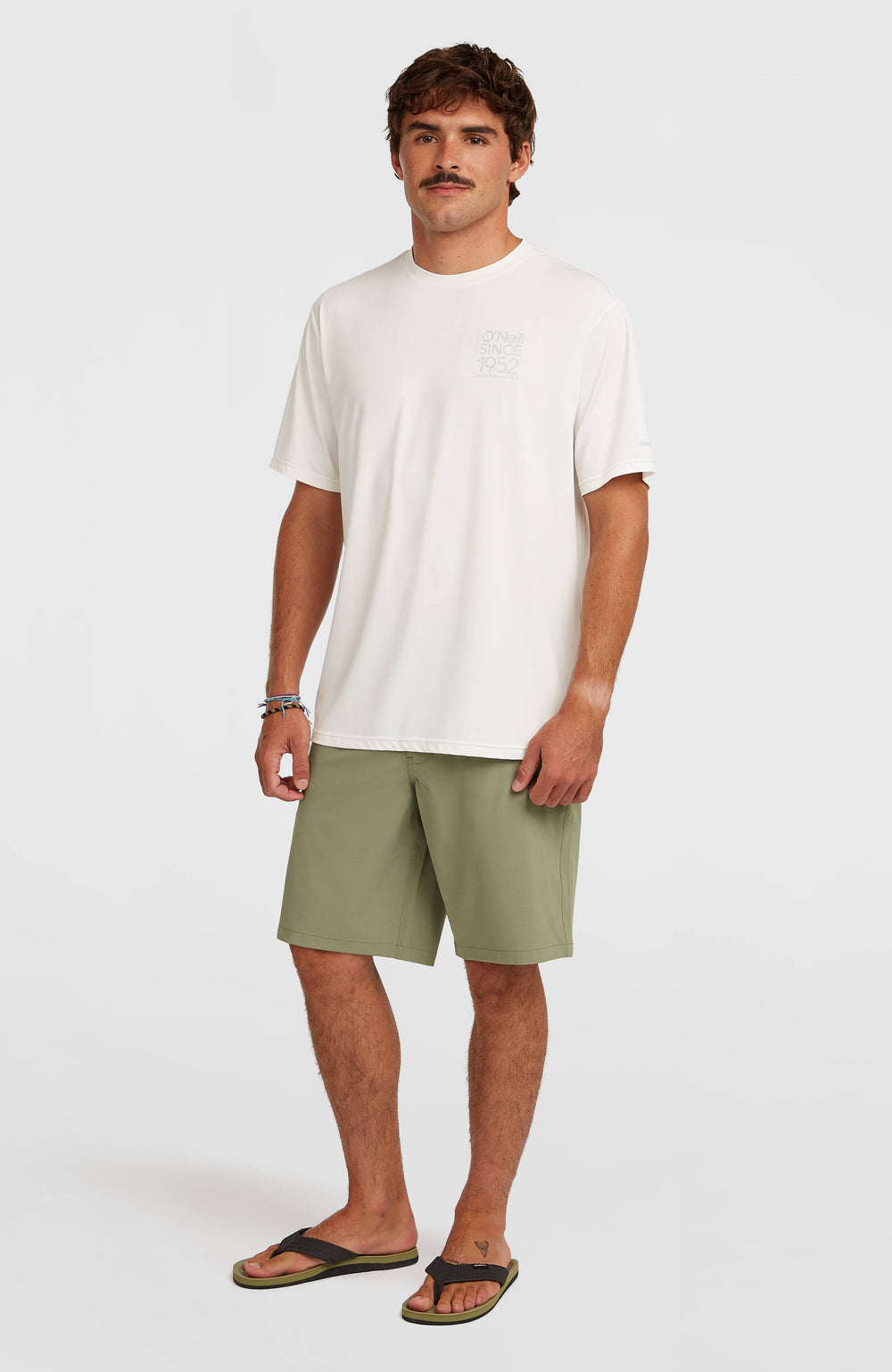 O'Neill Hybrid UPF 50+ Polygiene Back-Print T-Shirt Men - Snow White