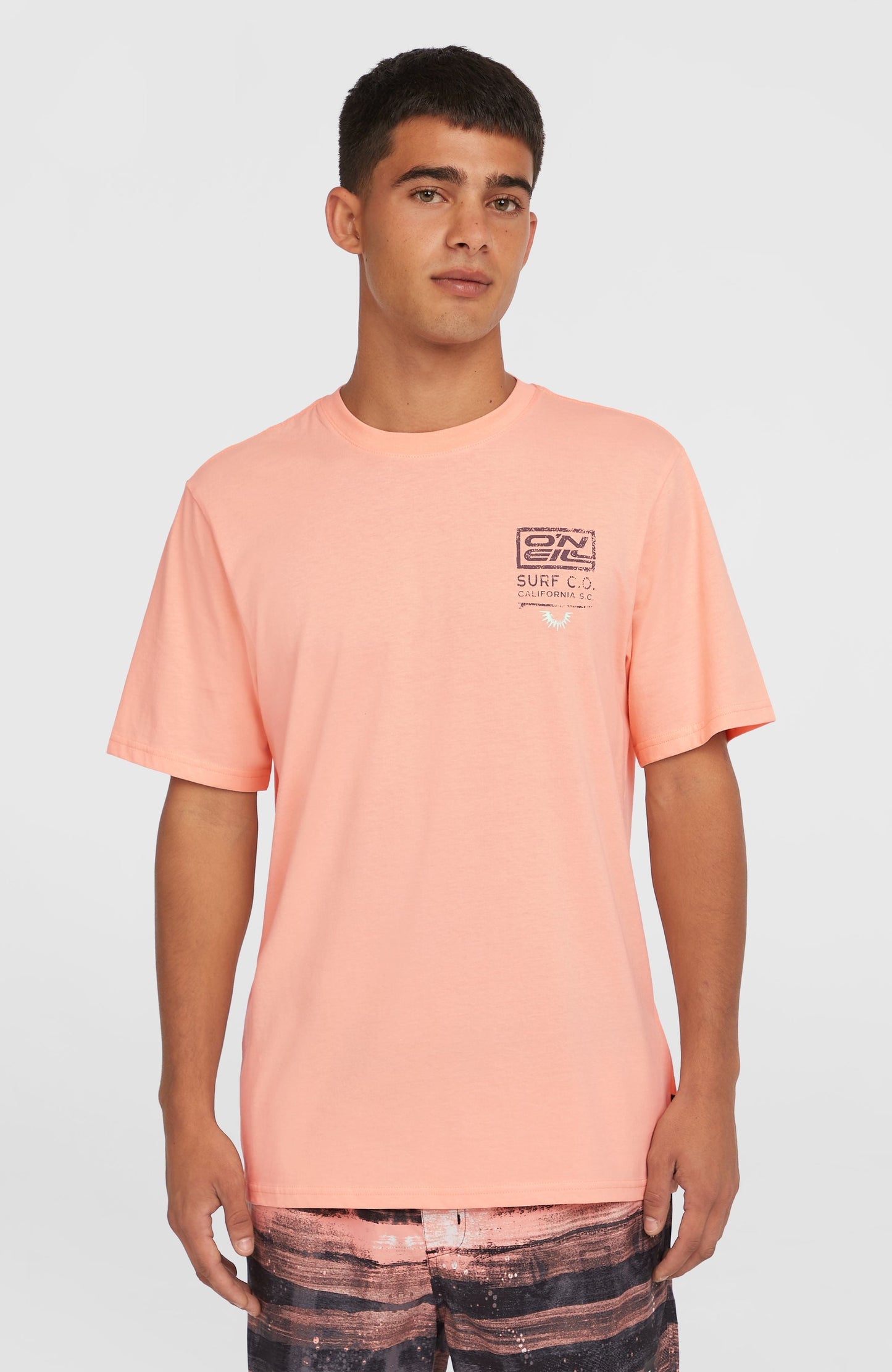 Retro Graphic T-Shirt Men - Coral Pop