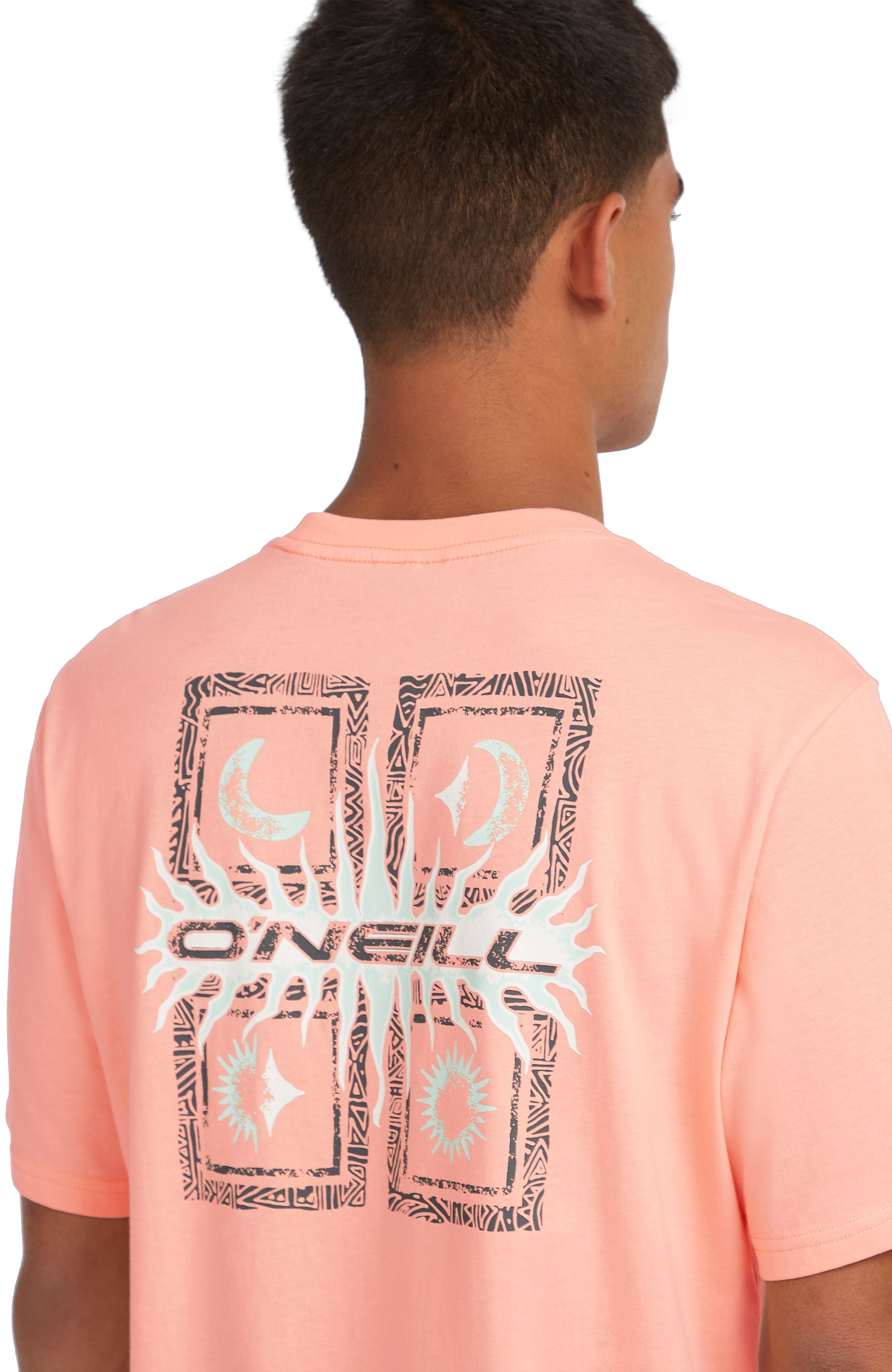 Retro Graphic T-Shirt Men - Coral Pop