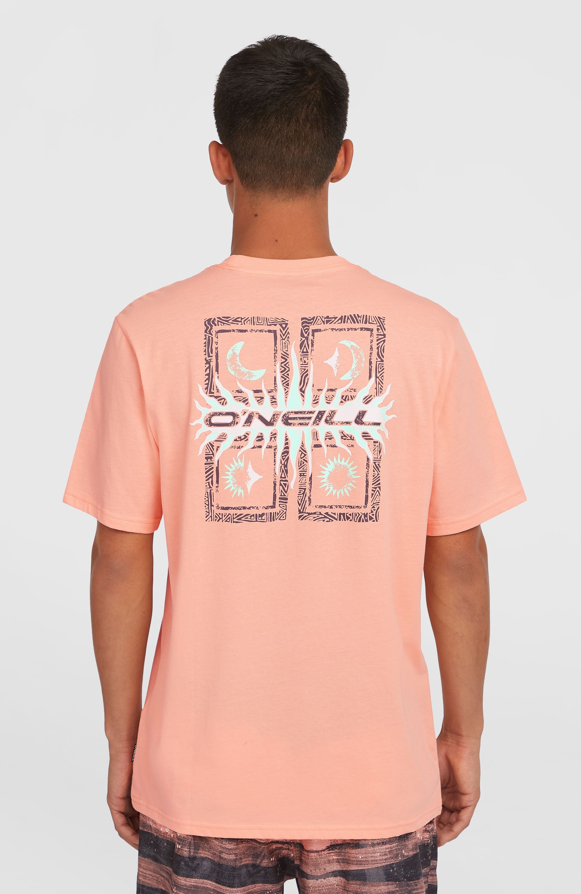 Retro Graphic T-Shirt Men - Coral Pop