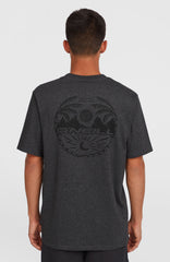 Back Print T-Shirt Men - Black Out Melange