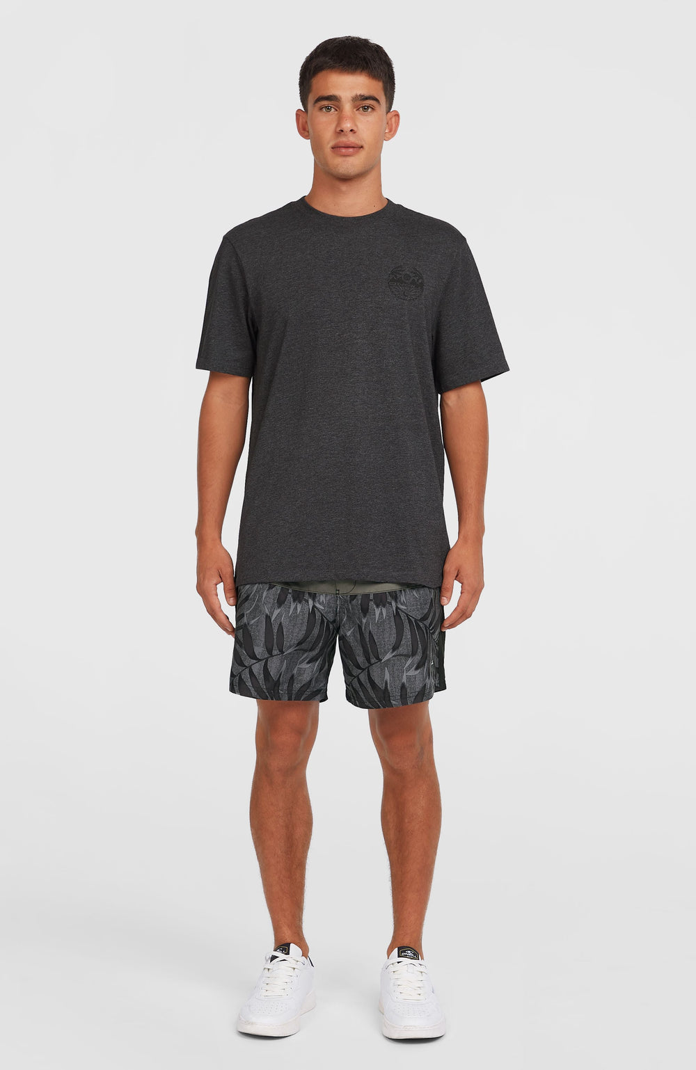 Back Print T-Shirt Men - Black Out Melange