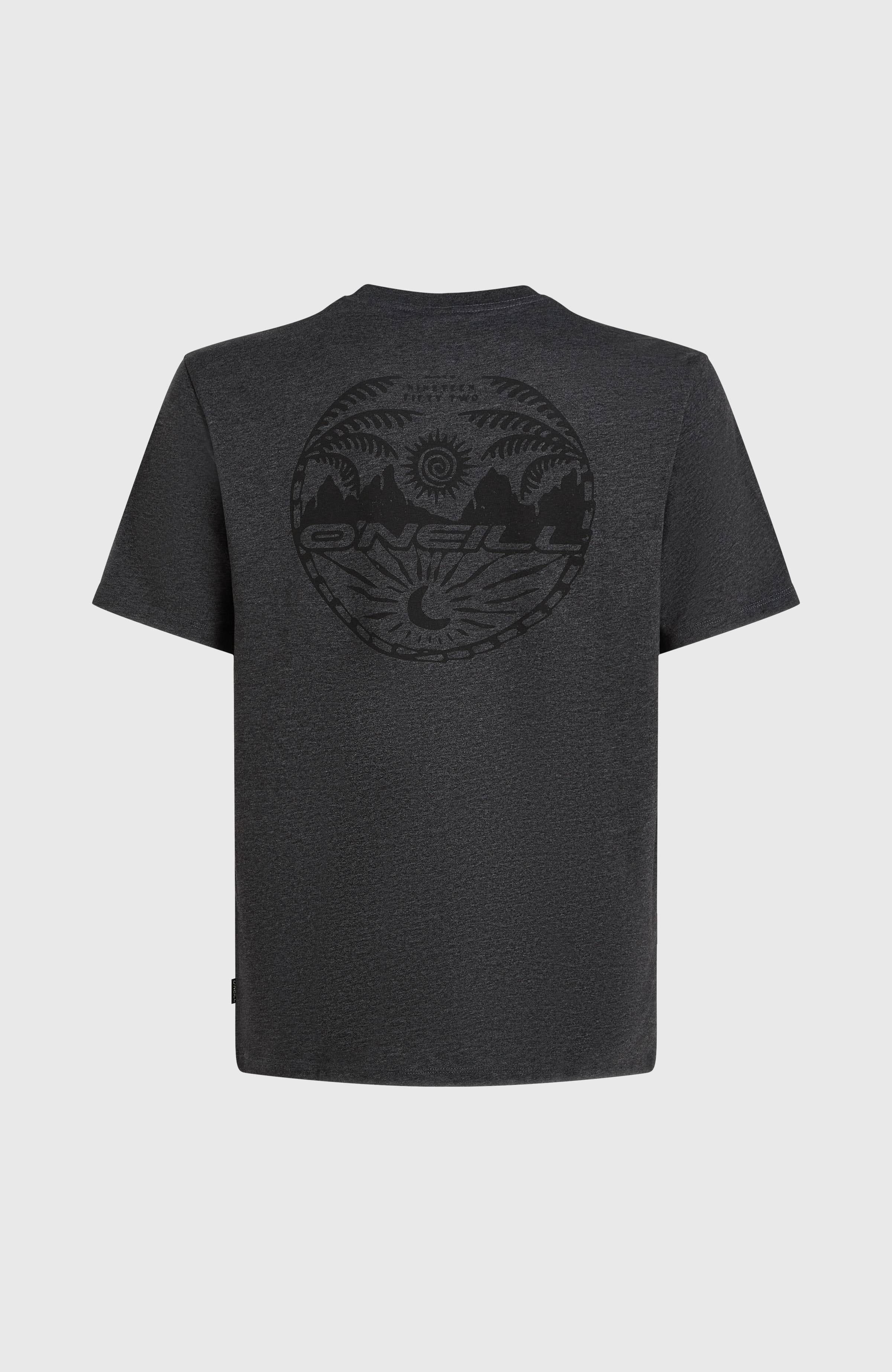 Back Print T-Shirt Men - Black Out Melange