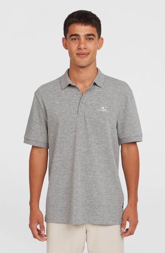 Slub Small Logo Polo Men - Silver Melee