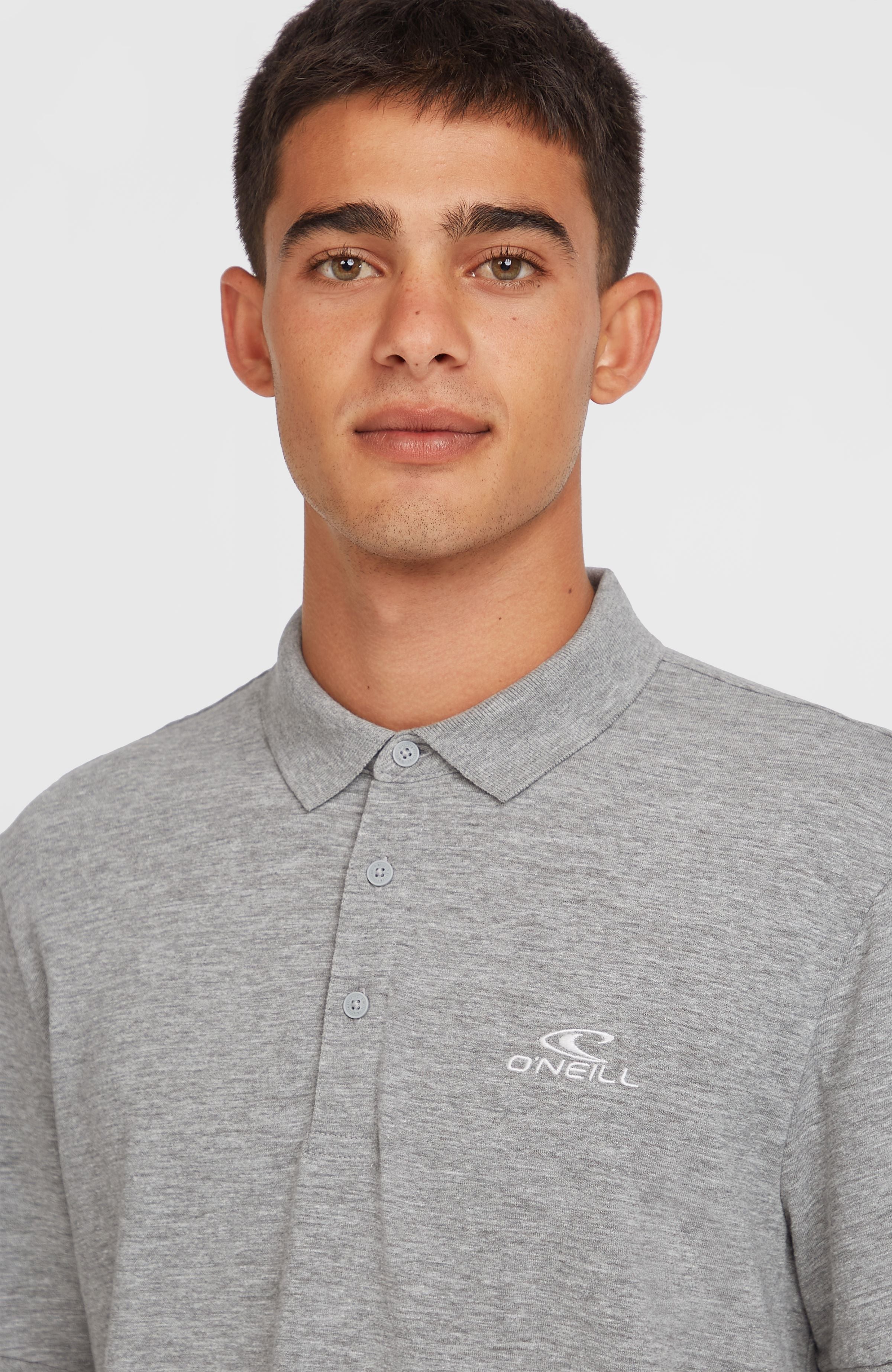 Slub Small Logo Polo Men - Silver Melee