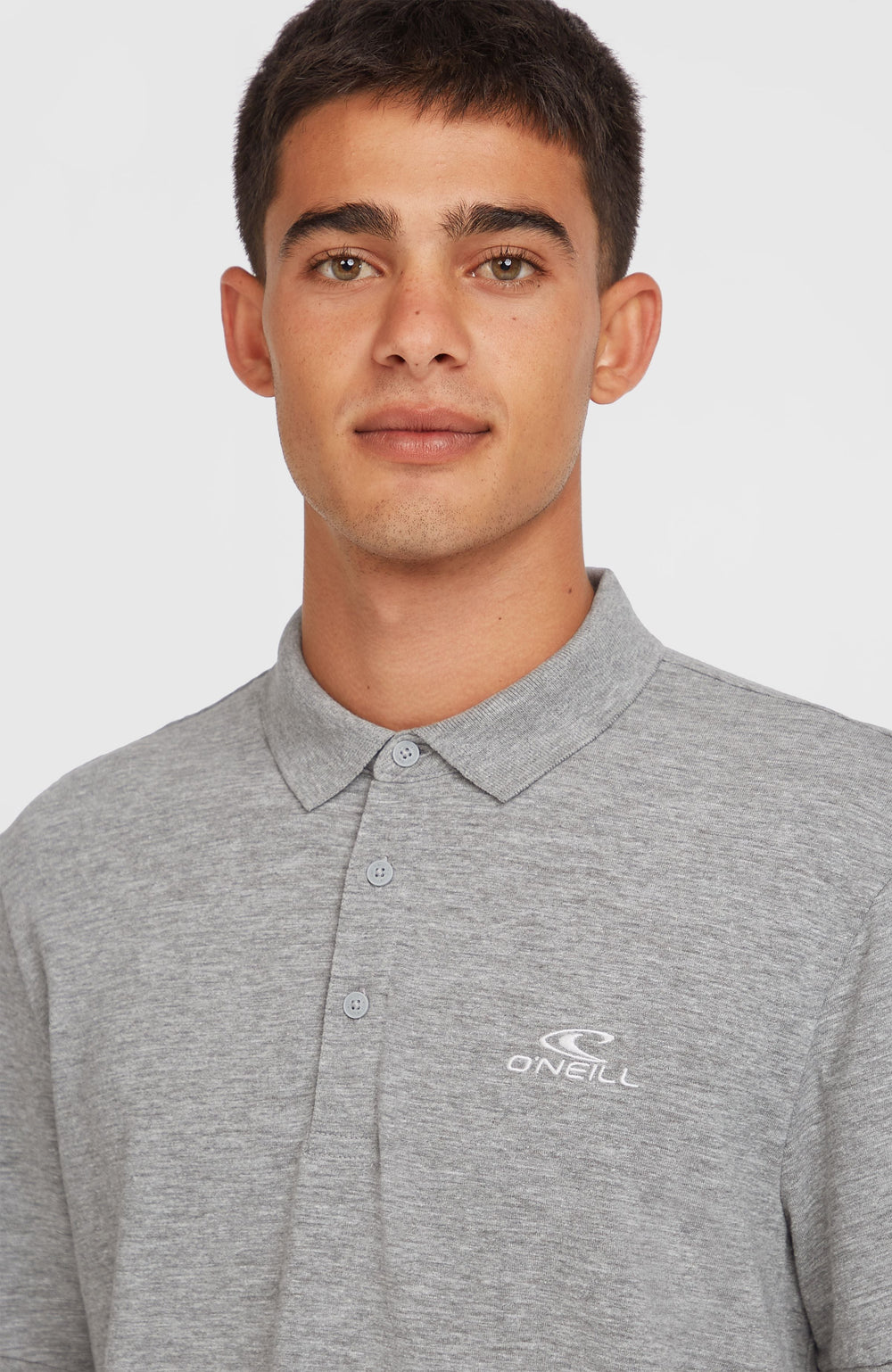 Slub Small Logo Polo Men - Silver Melee