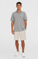 Slub Small Logo Polo Men - Silver Melee