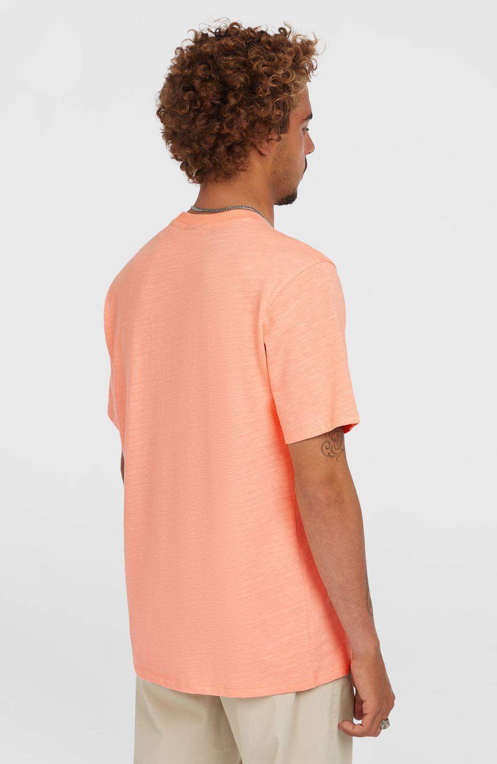 Slub Chest Pocket T-Shirt Men - Coral Pop