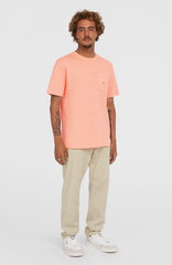 Slub Chest Pocket T-Shirt Men - Coral Pop
