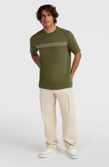 Ikat Stripe T-Shirt Men - Forest Night