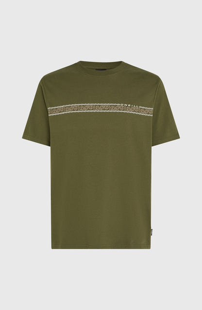 Ikat Stripe T-Shirt Men - Forest Night