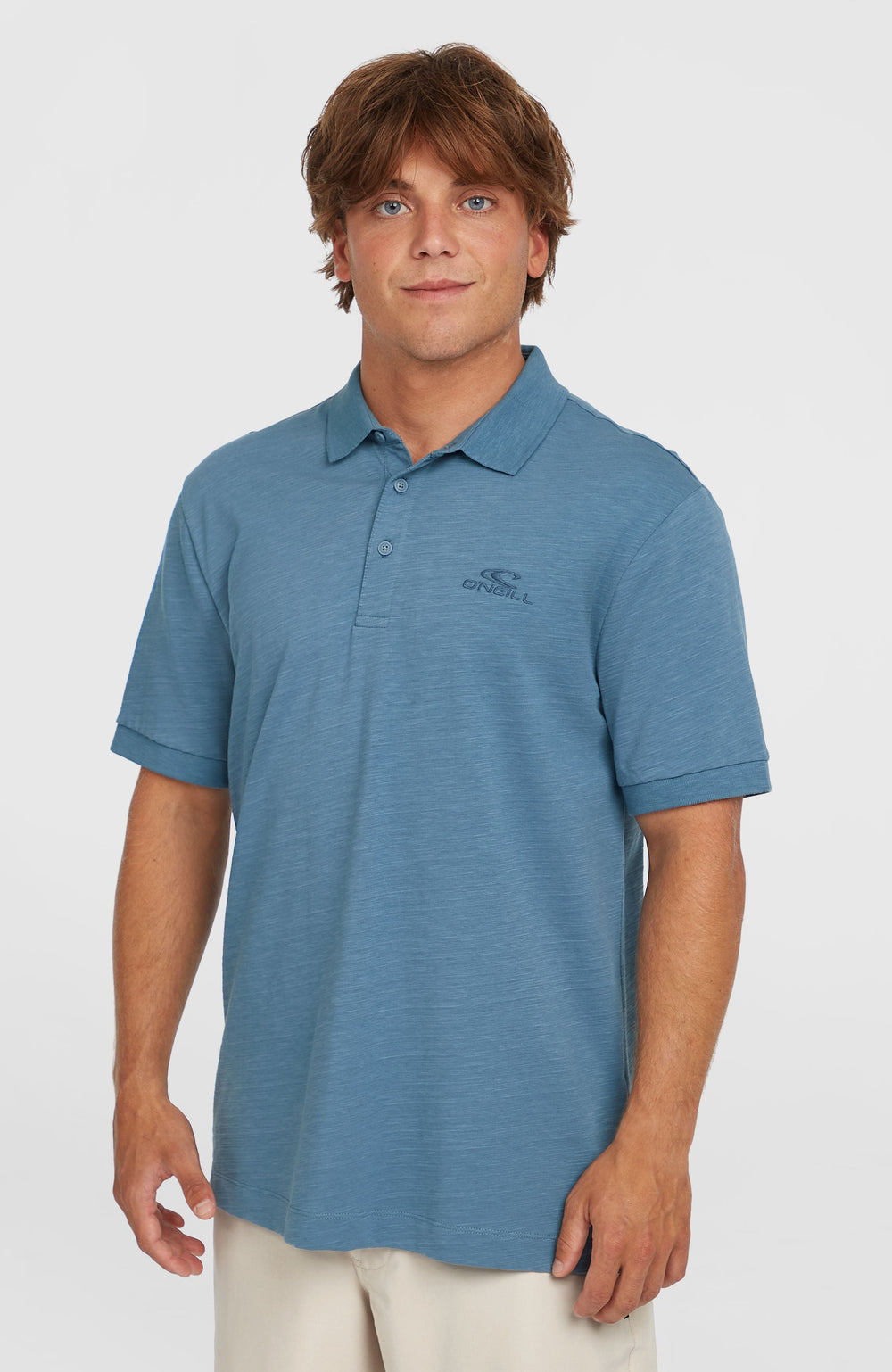 Slub Small Logo Polo Men - Copen Blue
