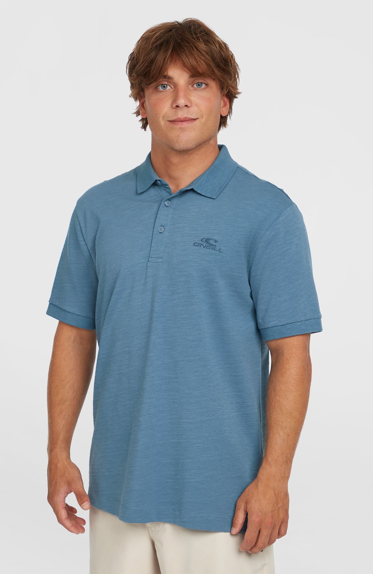 Slub Small Logo Polo Men - Copen Blue