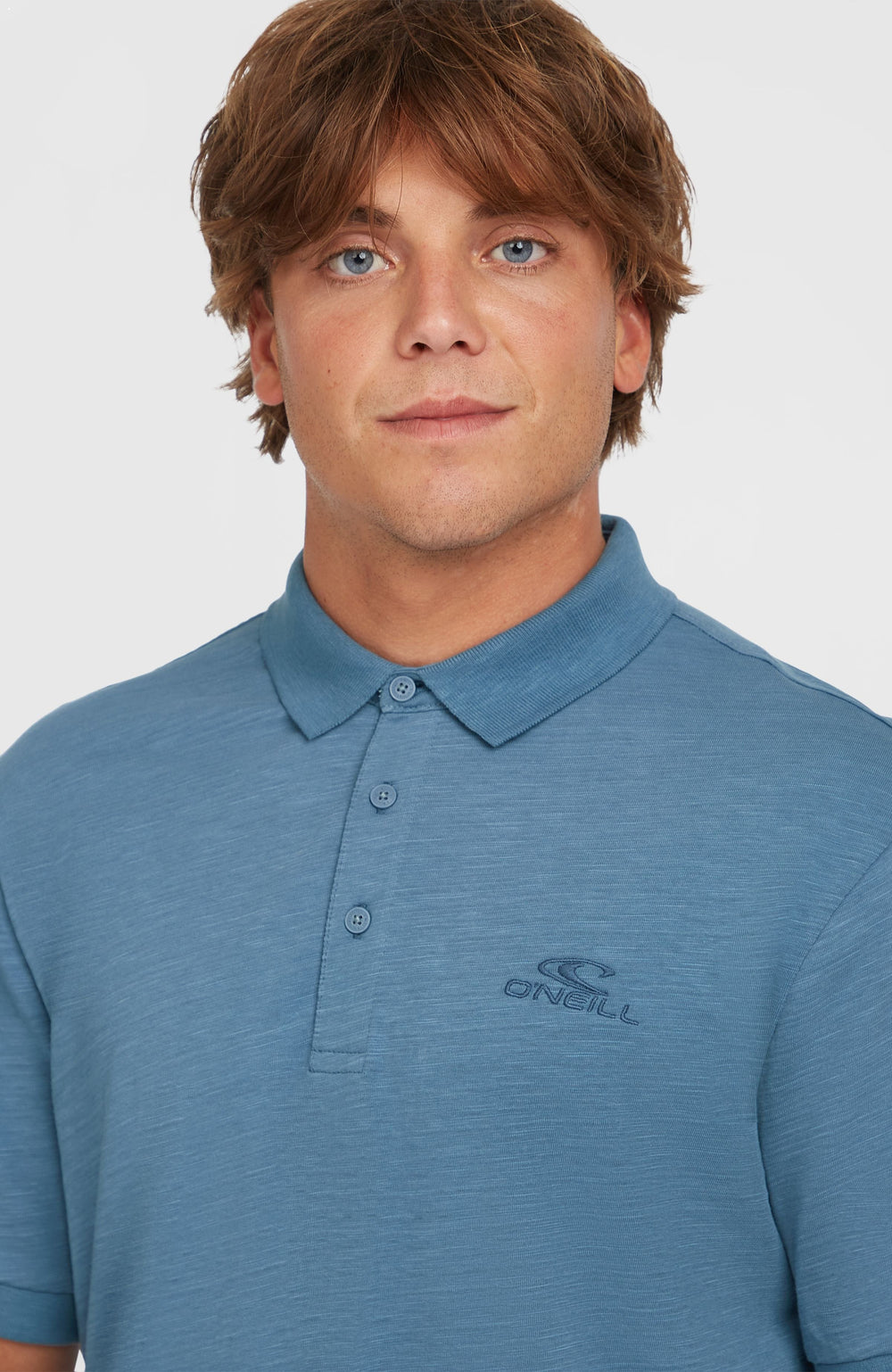 Slub Small Logo Polo Men - Copen Blue