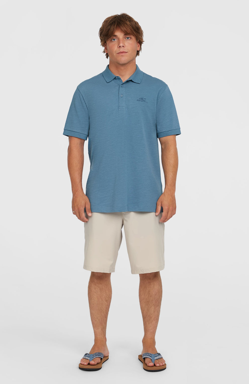 Slub Small Logo Polo Men - Copen Blue
