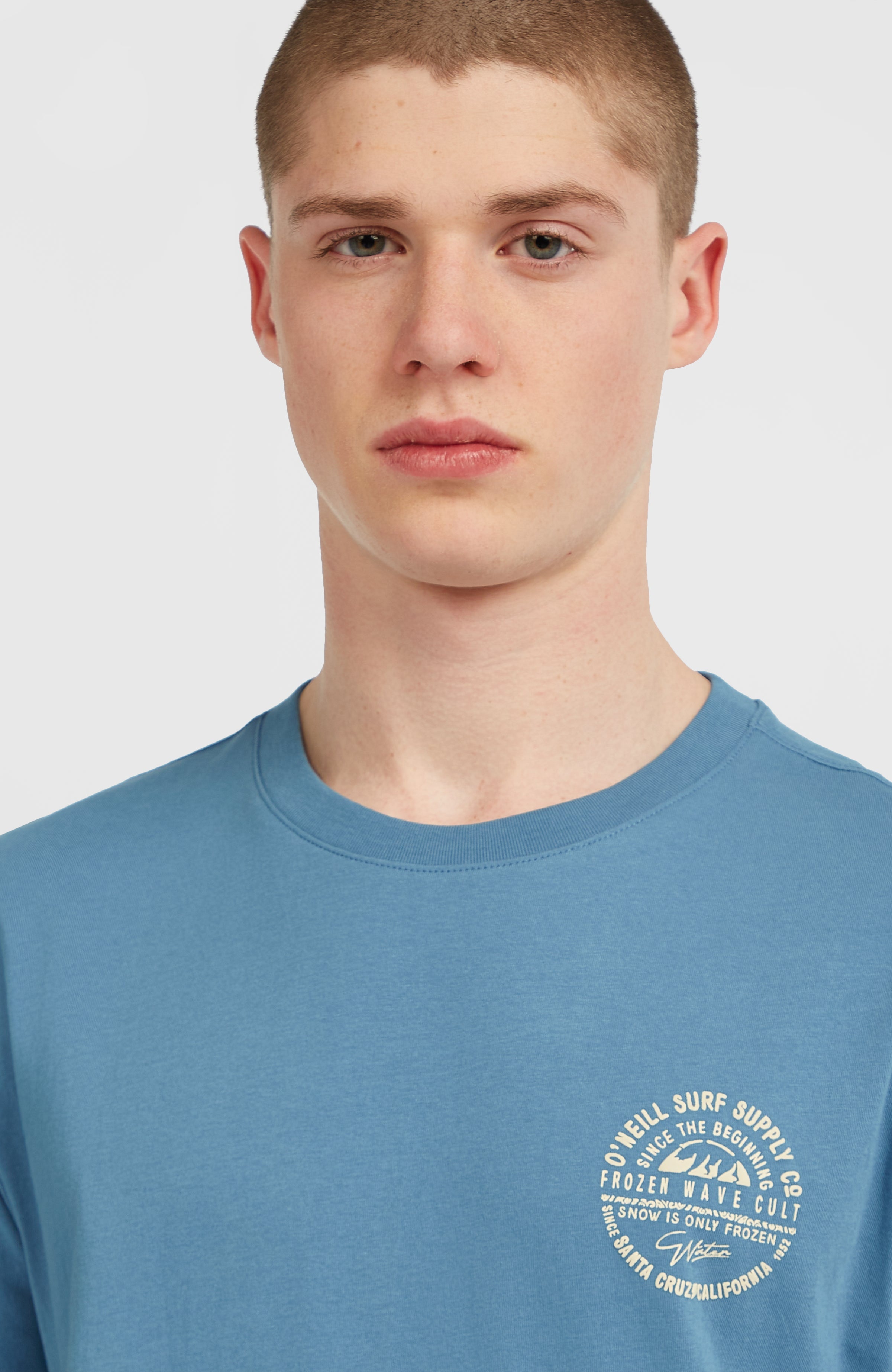 Chest-Print T-Shirt Men - Mozart Blue